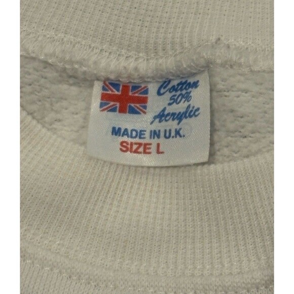 Rare Vintage 80’s Oxford University Men’s White Crewneck Sweatshirt Size Large - Picture 9 of 9